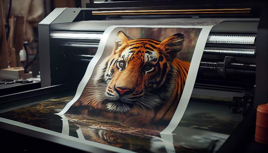 Plotter de impresión realizando vinilo
