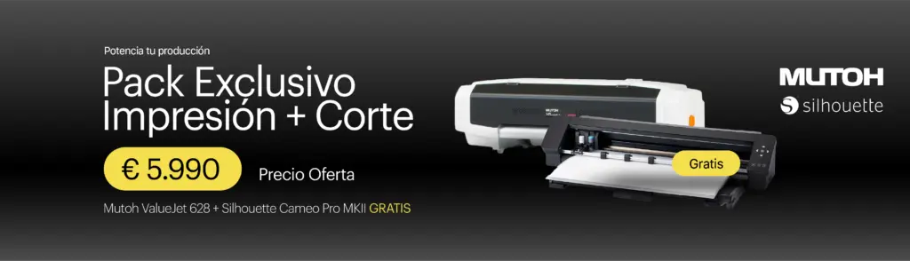 Pack de impresión y corte: Mutoh ValueJet 628 y Silhouette Cameo Pro MKII